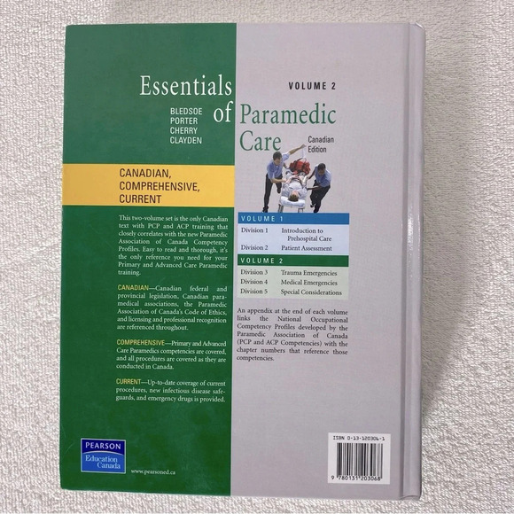 Essentials Of Paramedic Care Vol 2 Canadian Edition Hard Cover Text Book - Picture 2 of 8